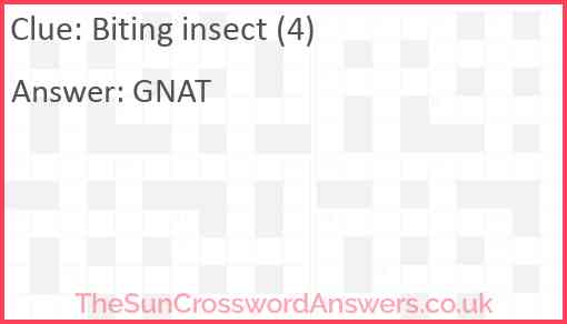 Biting insect (4) Answer