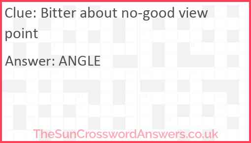 Bitter about no-good viewpoint Answer