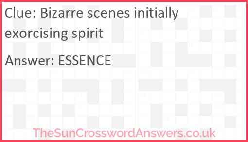 Bizarre scenes initially exorcising spirit Answer