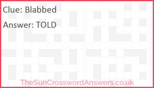 Blabbed Answer