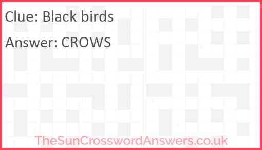 Black birds Answer