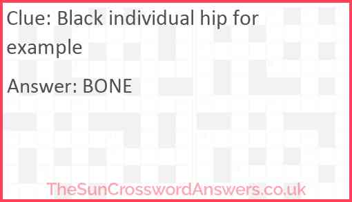 Black individual hip for example Answer