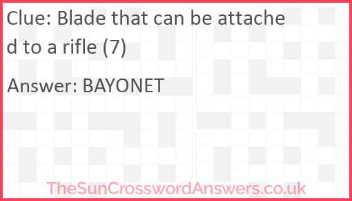Blade that can be attached to a rifle (7) Answer