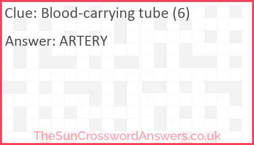 Blood-carrying tube (6) Answer
