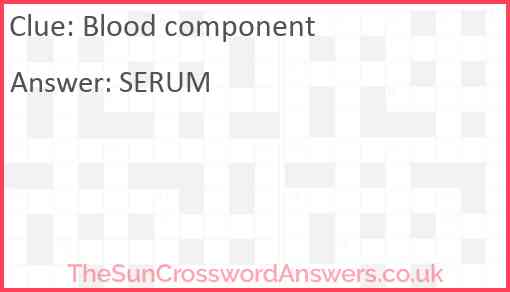 Blood component Answer