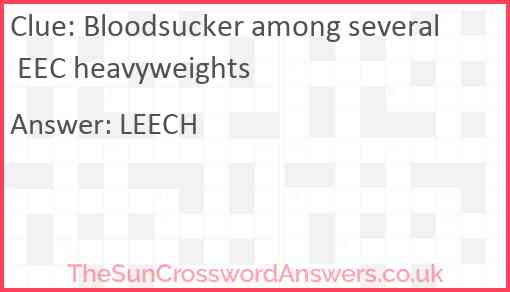 Bloodsucker among several EEC heavyweights Answer