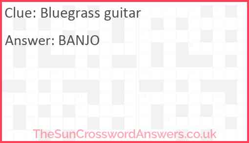 Bluegrass guitar Answer