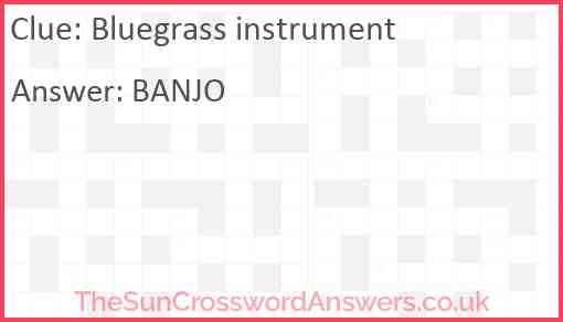 Bluegrass instrument Answer