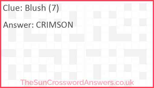 Blush (7) Answer
