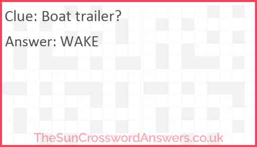 Boat trailer? Answer