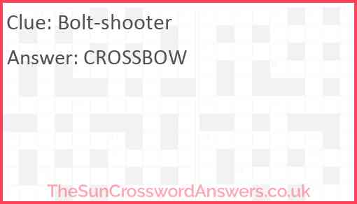 Bolt-shooter Answer