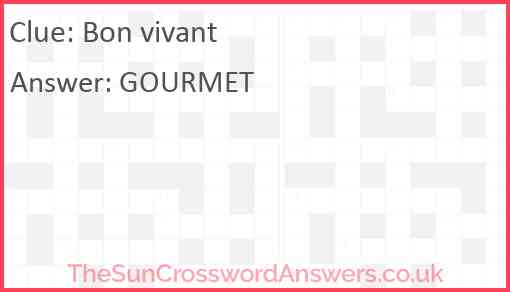 Bon vivant Answer