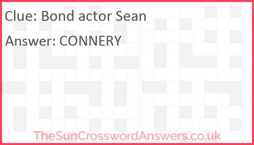 Bond actor Sean Answer