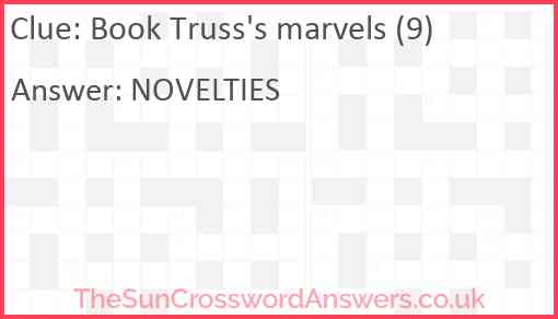 Book Truss's marvels (9) Answer