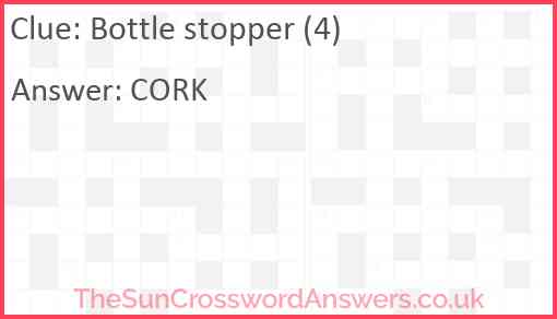 Bottle stopper (4) Answer