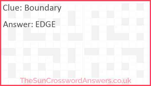 Boundary Answer