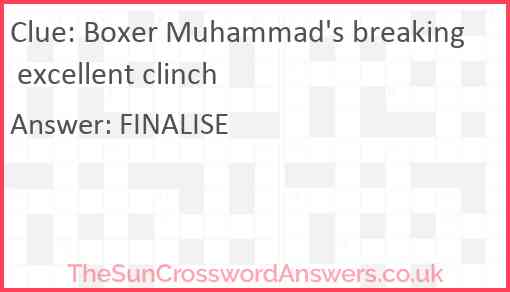 Boxer Muhammad's breaking excellent clinch Answer