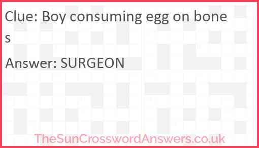 Boy consuming egg on bones Answer