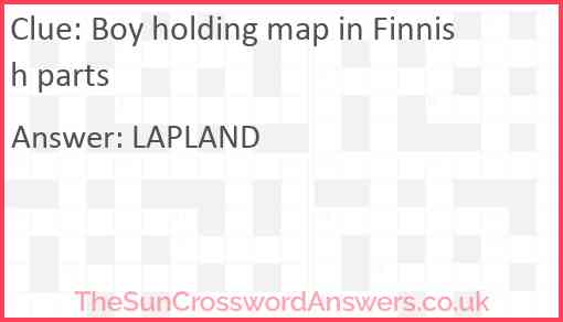 Boy holding map in Finnish parts Answer