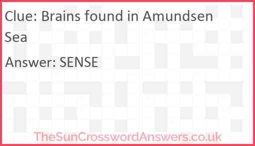 Brains found in Amundsen Sea Answer