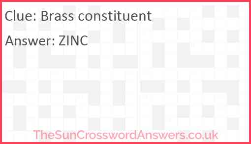 Brass constituent Answer