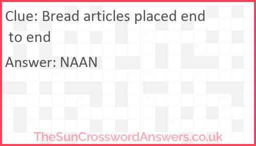 Bread articles placed end to end Answer