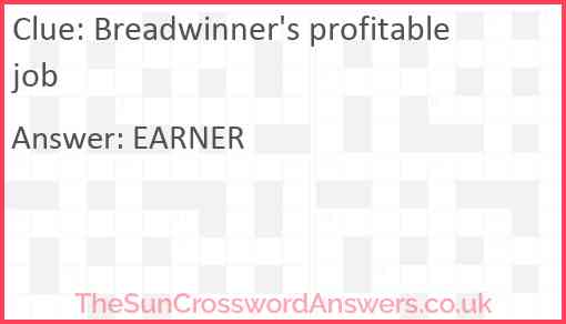 Breadwinner's profitable job Answer