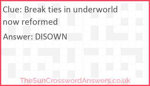 Break ties in underworld now reformed Answer