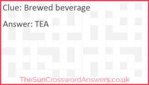 Brewed beverage Answer