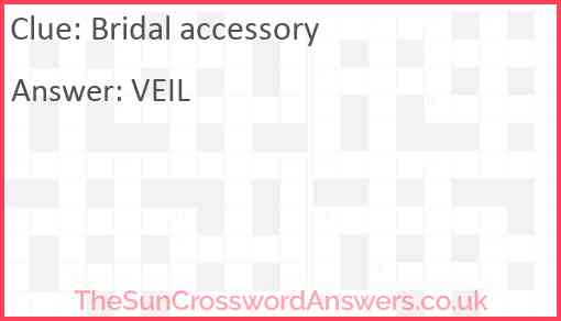 Bridal accessory Answer