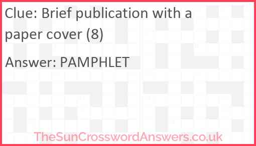 Brief publication with a paper cover (8) Answer