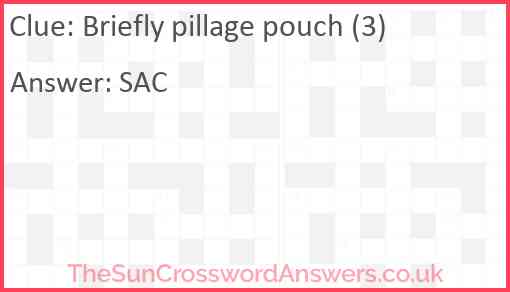 Briefly pillage pouch (3) Answer
