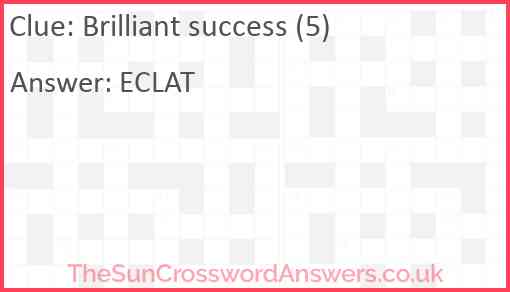 Brilliant success (5) Answer