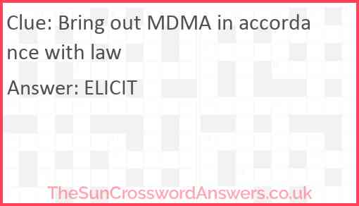 Bring out MDMA in accordance with law Answer