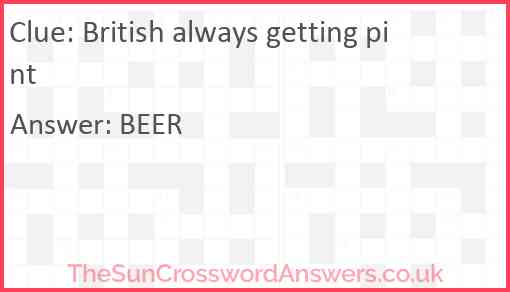 British always getting pint Answer