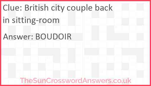 British city couple back in sitting-room Answer