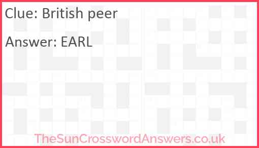 British peer Answer