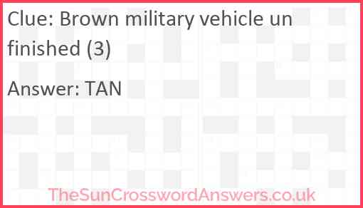 Brown military vehicle unfinished (3) Answer