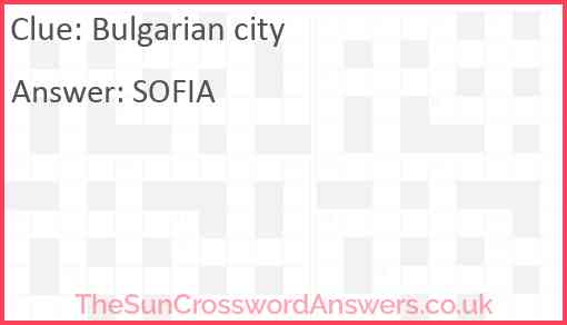 Bulgarian city Answer