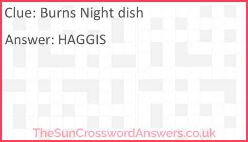 Burns Night dish Answer