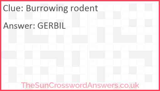 Burrowing rodent Answer