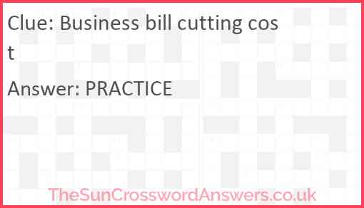 Business bill cutting cost Answer