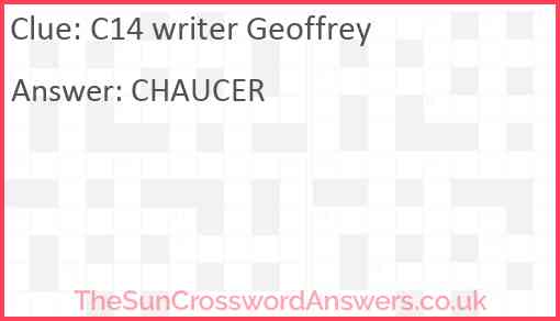 C14 writer Geoffrey Answer