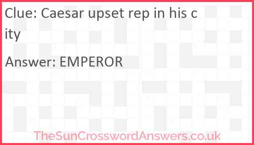 Caesar upset rep in his city Answer