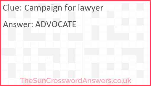 Campaign for lawyer Answer