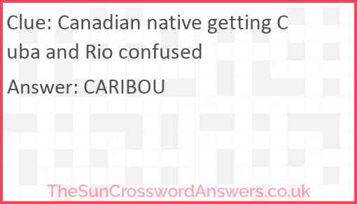 Canadian native getting Cuba and Rio confused Answer