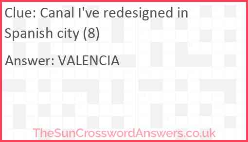 Canal I've redesigned in Spanish city (8) Answer