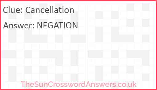 Cancellation Answer