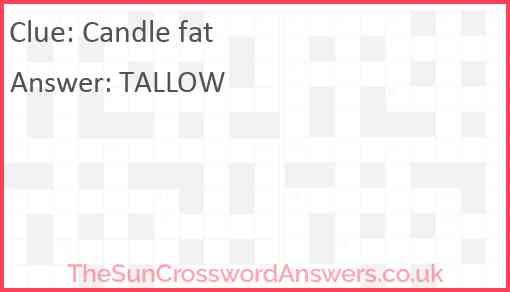 Candle fat Answer