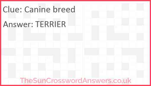 Canine breed Answer